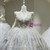 White Long Sleeve V-neck Sequins Beading Wedding Dress