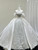 White Satin Strapless Beading Crystal Wedding Dress