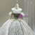 White Satin Strapless Beading Crystal Wedding Dress
