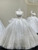 White Sequins Short Sleeve Beading Wedding Dress