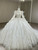 White Sequins Long Sleeve Beading Wedding Dress