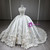 White Satin Strapless 3D Flower Wedding Dress
