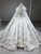 White Satin Strapless 3D Flower Wedding Dress