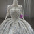 Tulle Sequins Strapless Long Sleeve Wedding Dress