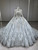 Tulle Sequins Strapless Long Sleeve Wedding Dress