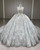 Tulle Sequins Strapless Long Sleeve Wedding Dress