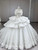 White Tulle Off the Shoulder Flower Wedding Dress