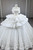 White Tulle Off the Shoulder Flower Wedding Dress