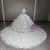 White Tulle Strapless Flower Wedding Dress