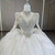 White Tulle Long Sleeve Backless Wedding Dress