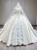 Ivory White Satin Strapless Flower Wedding Dress