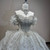 Beige White Tulle Sequins Appliques Wedding Dress