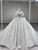 Beige White Tulle Sequins Appliques Wedding Dress