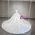 White Satin Strapless Appliques Wedding Dress