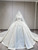 White Satin Strapless Appliques Wedding Dress