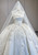 White Satin Strapless Appliques Wedding Dress