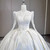 White Satin Long Sleeve V-neck Wedding Dress