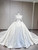 White Satin Long Sleeve V-neck Wedding Dress