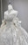 Beige White Satin Strapless Beading Wedding Dress