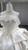 Beige White Satin Strapless Lace Wedding Dress