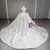 Beige White Satin Strapless Lace Wedding Dress