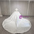 White Satin Long Sleeve Beading Wedding Dress