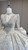 Beige White Satin Long Sleeve Beading Wedding Dress