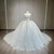 Gray Sequins Strapless Beading Wedding Dress