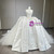 White Satin Strapless Beading Wedding Dress