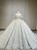 Beige White Sequins Off the Shoulder Wedding Dress