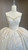 Beige White Tulle Strapless Pleats Pearls Wedding Dress