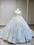 Gray Sequins Long Sleeve Beading Wedding Dress