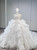 White Tulle Sequins Beading Wedding Dress With Detachable Shawl