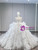 White Tulle Sequins Beading Wedding Dress With Detachable Shawl