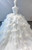 White Tulle Strapless 3D Flower Wedding Dress