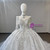 White Sequins Short Sleeve Beading Wedding Dress