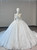 White Sequins Short Sleeve Beading Wedding Dress