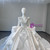 Ivory White Satin Long Sleeve Beading Wedding Dress