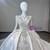 White Satin Long Sleeve Beading Wedding Dress