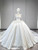 White Satin Long Sleeve Beading Wedding Dress