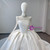White Satin Long Sleeve Beading Wedding Dress