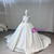 White Satin Long Sleeve Beading Wedding Dress