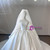 Beige White Satin Strapless Beading Wedding Dress