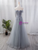 Gray Tulle Off the Shoulder Beading Prom Dress
