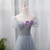 Gray Tulle Puff Sleeve Beading Prom Dress