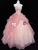 Pink Tulle Strapless Appliques Prom Dress