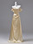 Gold Off the Shoulder Pleats Prom Dress