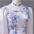 Pink Purple Long Sleeve Flower Prom Dress