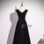 Simple Black V-neck Pleats Prom Dress