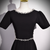 Black Short Sleeve Beading Prom Dress